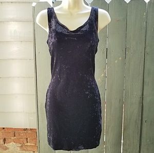 Betsey Johnson crushed velvet party dress blue S